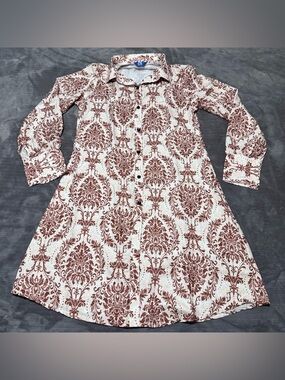 Indian Long Button-Front Shirt Dress